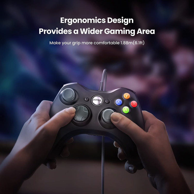 VOYEE PC Xbox Controller, Precise Xbox 360 Controller Wired PC Gaming Controller Enhanced with Dual Shock Compatible with Xbox 360 Slim PC Windows