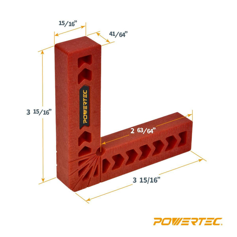 POWERTEC 71124 4" Positioning Squares (4 Pack) 4 inch, 4pk