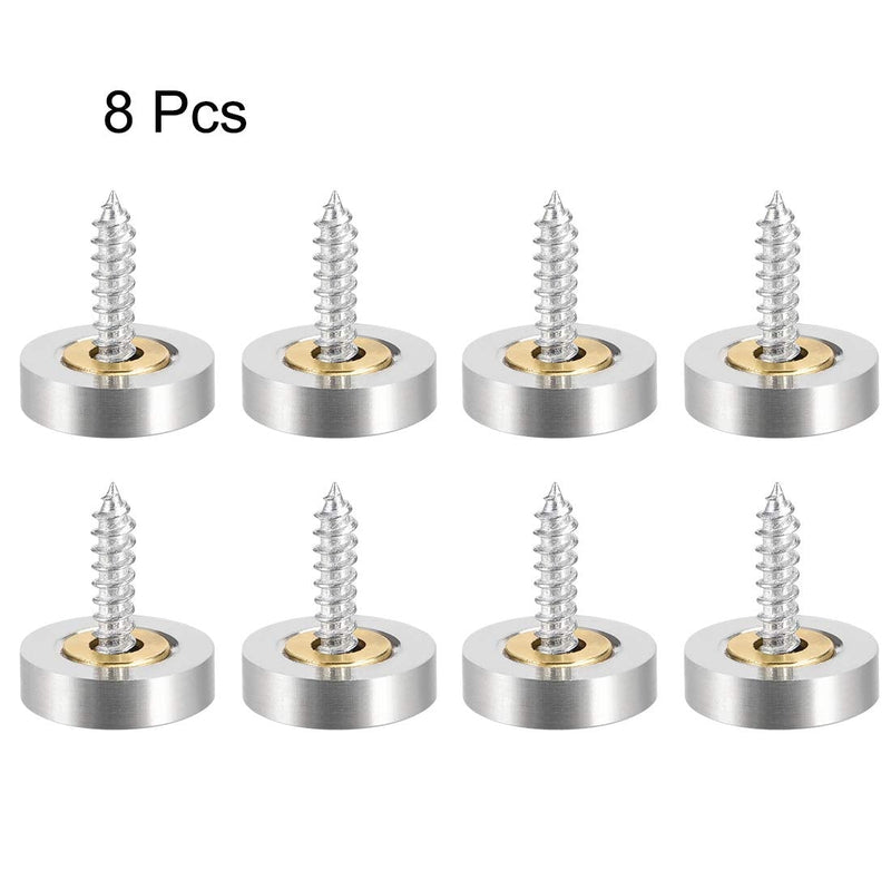 uxcell Mirror Screws Decorative Caps Cover Nails Brushed Stainless Steel 18mm 8pcs