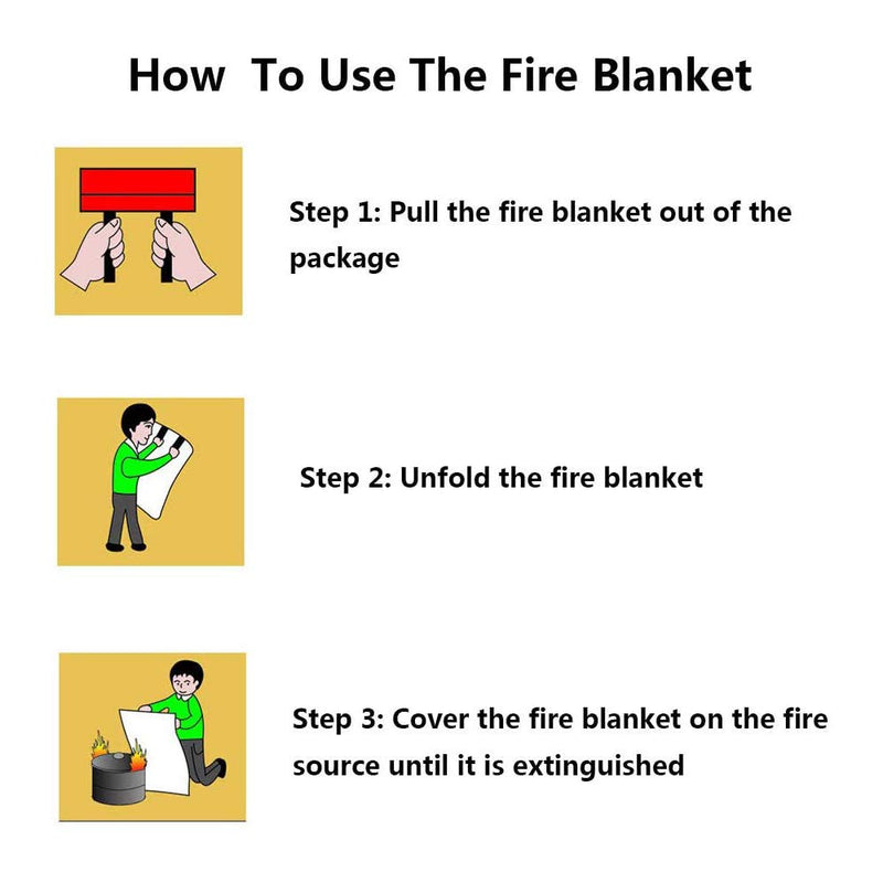 Fire Blanket Fire Suppression Blanket, Flame Retardant Protection and Heat Insulation Fiberglass Fire Blanket for Emergency Surival for Kitchen,Fireplace,Grill,Car,Camping 78.7×78.7 inch (1 Pack)