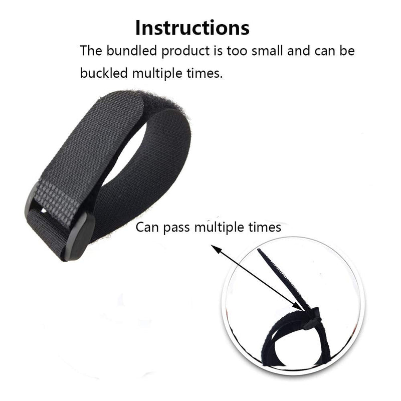 [16 Pack] Cable Straps 12 inch, Reusable Fastening Cable Ties Set, Adjustable Multipurpose Hook and Loop Securing Cinch Straps for Cord Management (1 inch Wide) by Tangser 1'' x 12 '' - 16 pcs