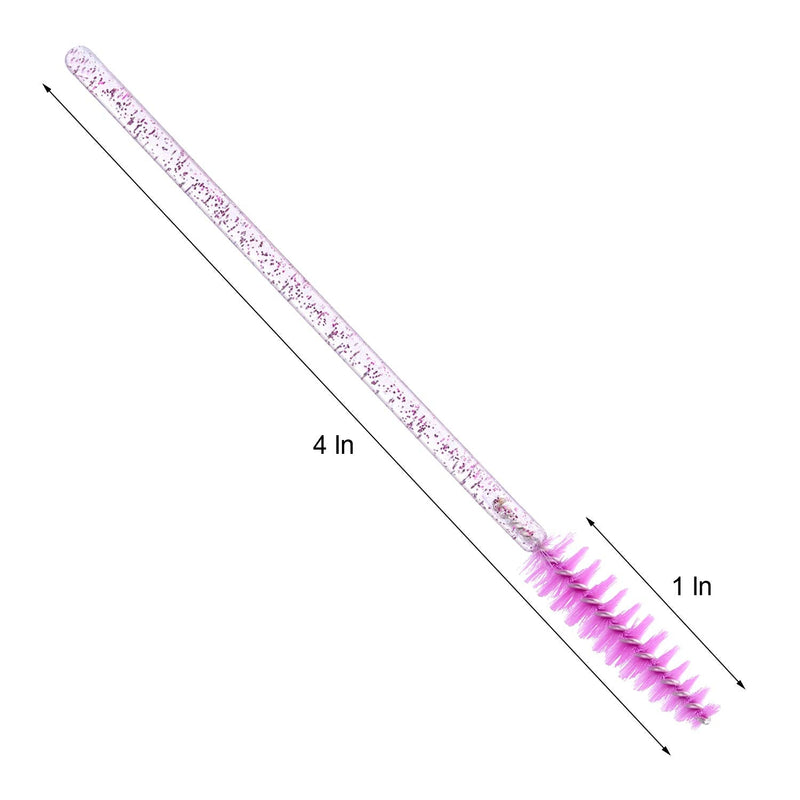 300 Disposable Mascara Wands Eyelash Brush Spoolies for Eye Lash Extension, Eyebrow and Makeup Crystal Tbestmax 01 Multi-colored