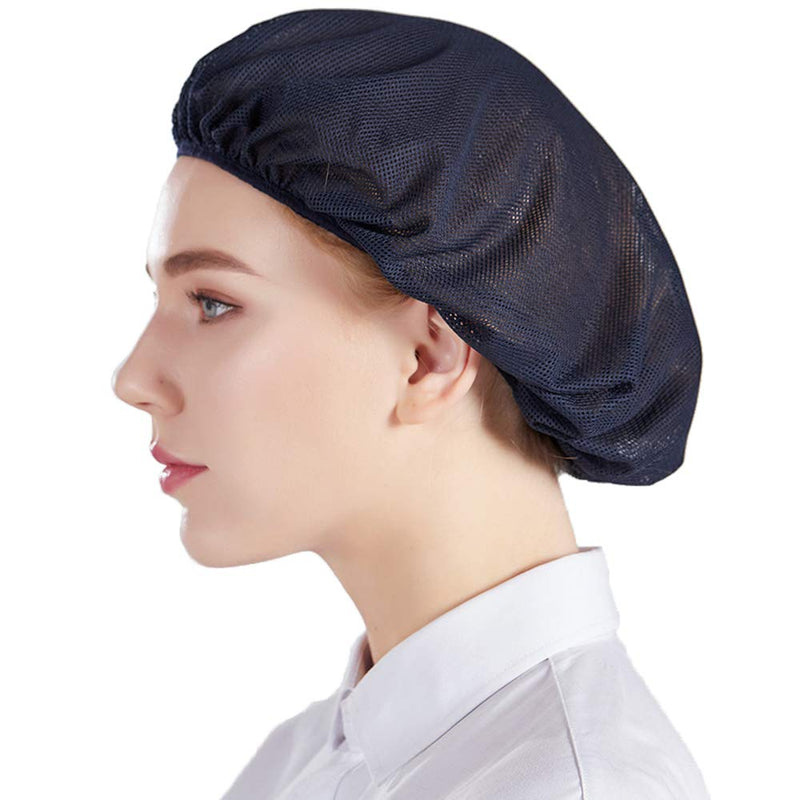 Nanxson Unisex Work Hat Hairnet Elastic Food Factory Workshop Breathable Washable Dust Cap CF9023 Navy Blue