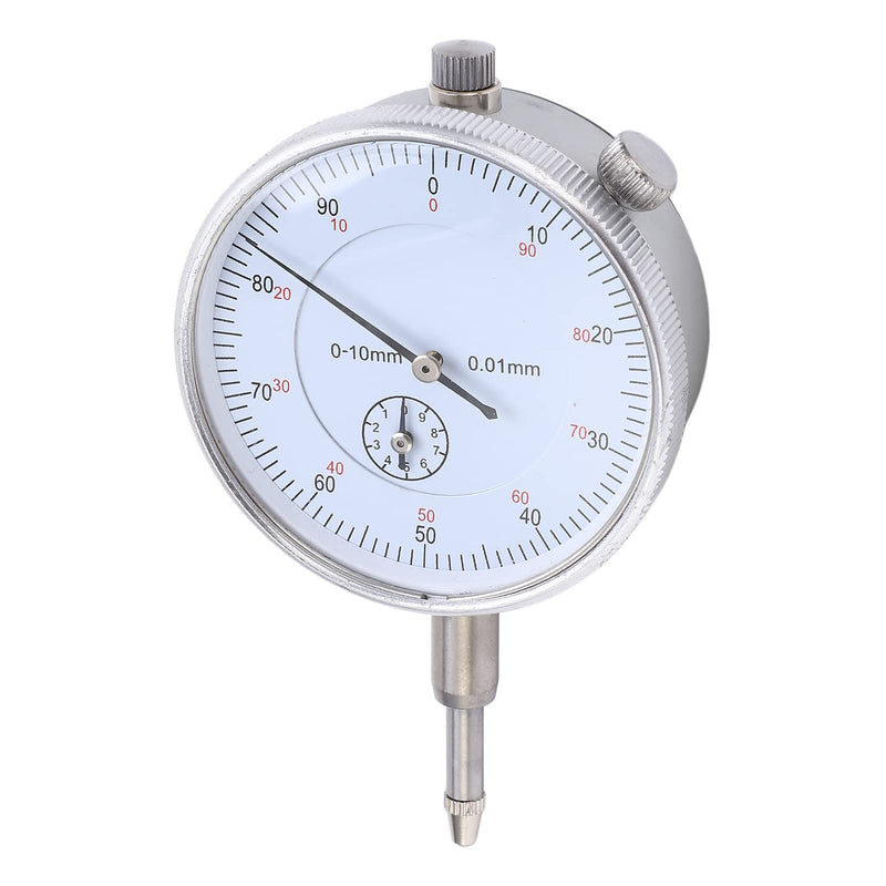 Pointer dial indicator, embedded brass sleeve, high-precision mechanical dial indicator made of wear-resistant stainless steel for precise measurements (0-10 mm) 0-10 mm
