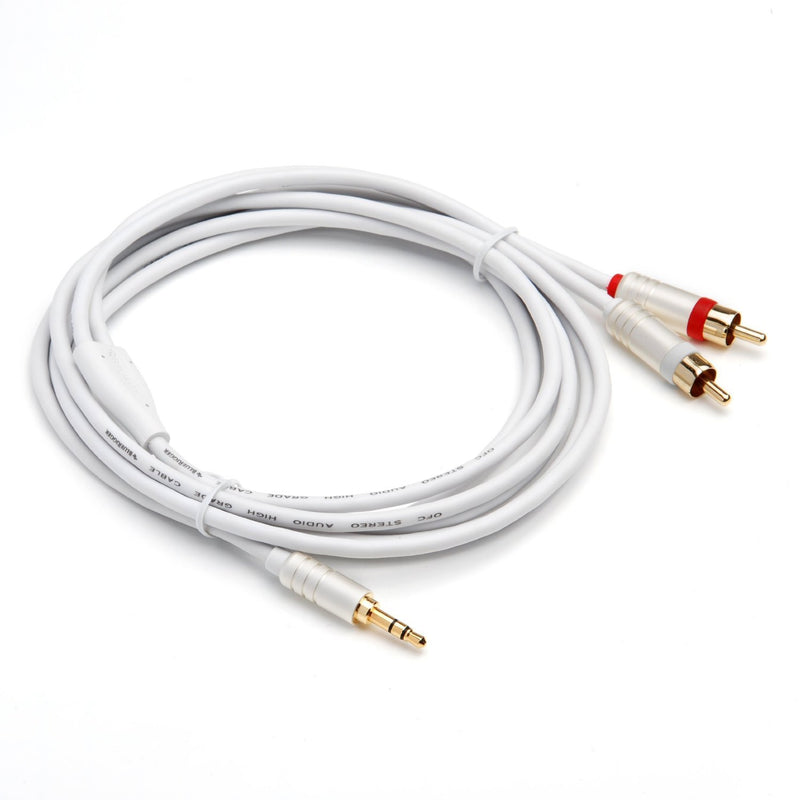 BlueRigger 3.5mm to 2-Male RCA Adapter Audio Stereo Cable (25FT, Gold Plated, Aux RCA Y Splitter Cord) – Compatible with Smartphones, MP3, Tablets, Speakers 25 Feet