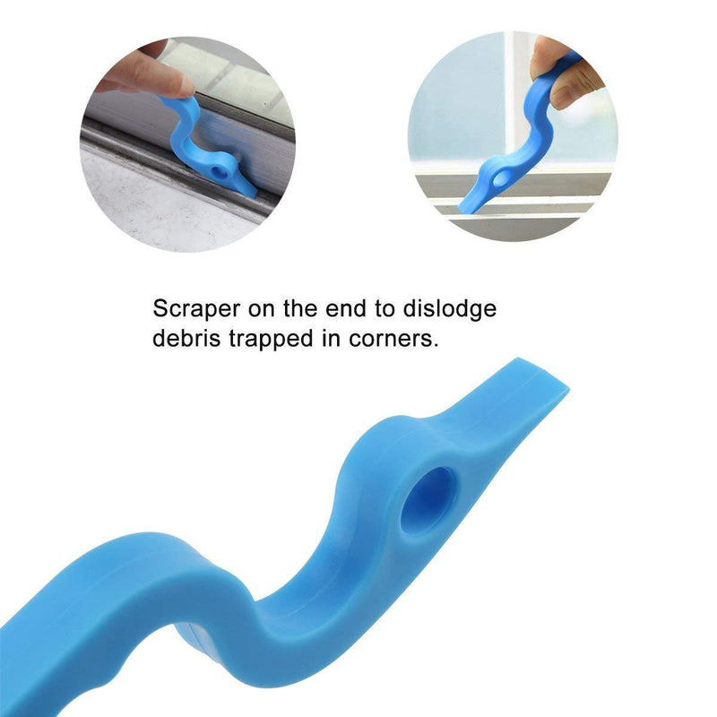 Rienar 2pcs Window Track Cleaning Brushes, Hand-held Groove Gap Cleaning Tools Door Track Kitchen Cleaning Brushes Set(Blue)