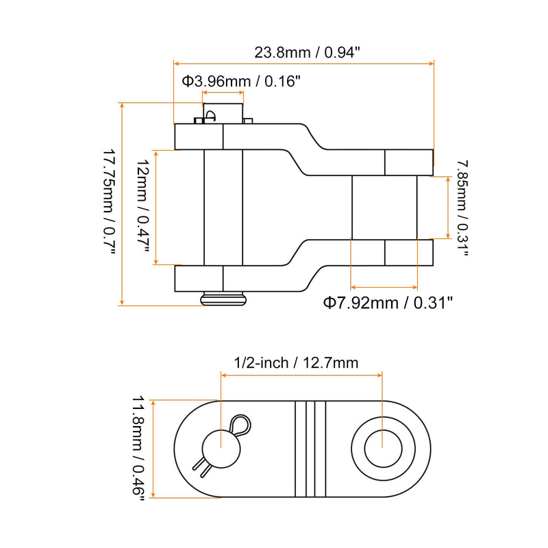 uxcell 10Pcs #40 Chain Offset Half Link Roller, 1/2" Pitch Carbon Steel, Standard Chain End Connector Split Links for 08A Chain