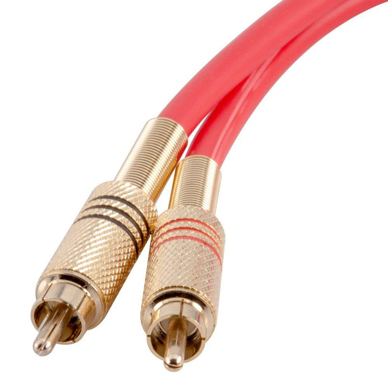 Seismic Audio Premium Red 2 Foot Dual RCA Male Audio Patch Cable (SAPRCA2-RD)