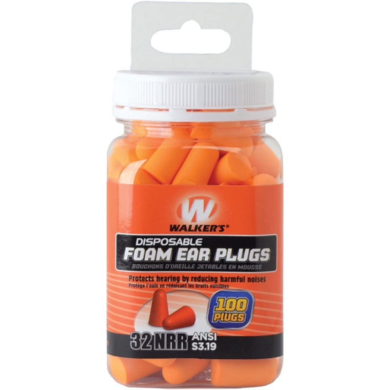 Walker's Foam Ear Plug Jar (100 Count), Orange