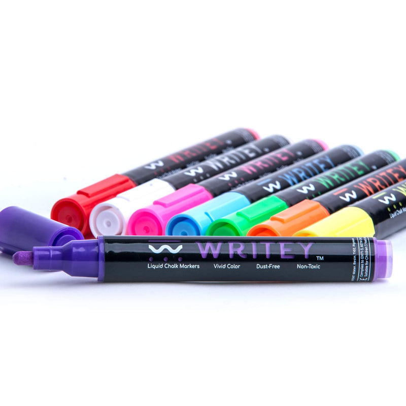 Writeyboard Liquid Chalk Markers,Neon Colors, Bold Tip, 8-Pack 5mm Tip Neon