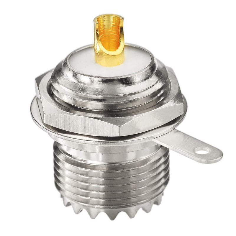 wlaniot SO239 Bulkhead Connector UHF Female Nut Bulkhead Handle Deck Clip Solder Cup Panel Mount Straight Connector 3pcs SO239 Bulkhead Solder