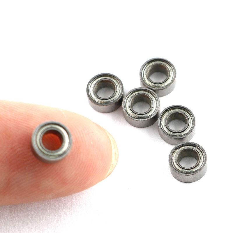E-outstanding Mini Ball Bearing 6PCS MR63ZZ 3mm ID 6mm OD 2.5mm Width Precision Miniature Metal Double Shielded Flanged Single Row Deep Groove Ball Bearings