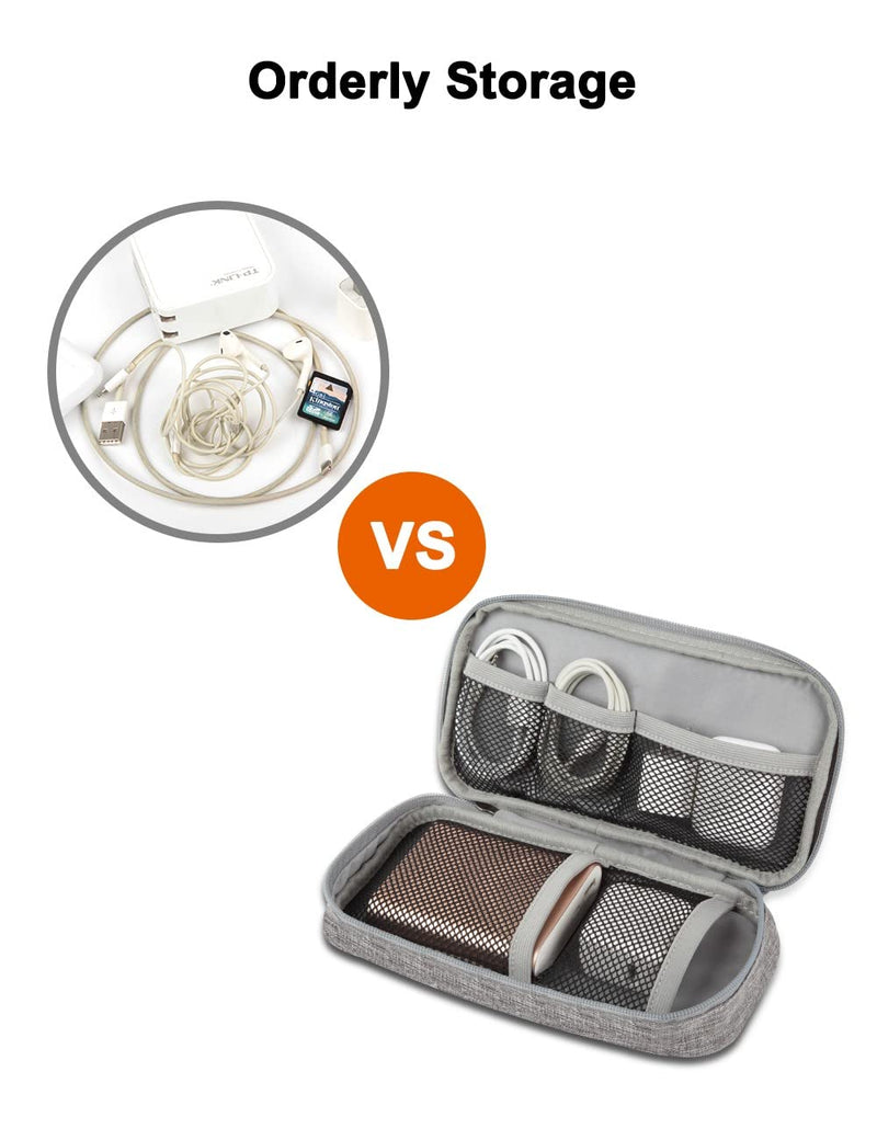 GOX Electronic Organizer Small Travel Cable Organizer Bag for Hard Drives,Cables,USB, SD Card,Grey Grey