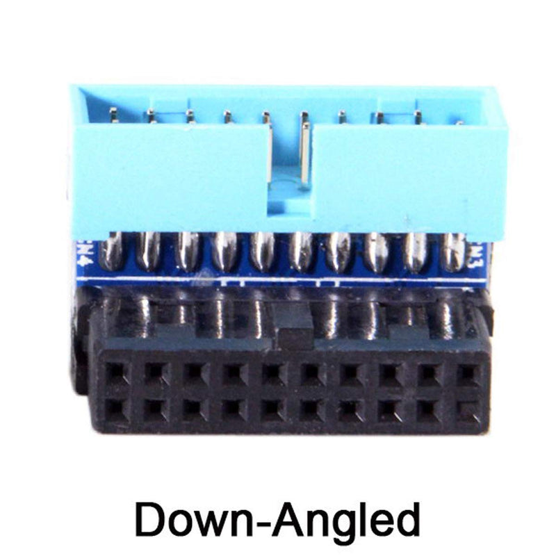 Xiwai USB 3.0 20pin Male to Female Extension Adapter Down Angled 90 Degree for Motherboard Mainboard