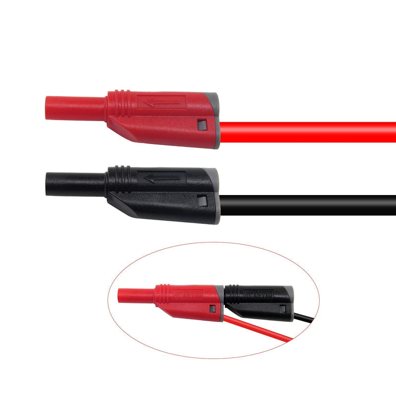 Amadget Coaxial Cable BNC Male to Dual 4mm Banana Plug Stackable Test Lead Probe for Oscilloscope 120CM