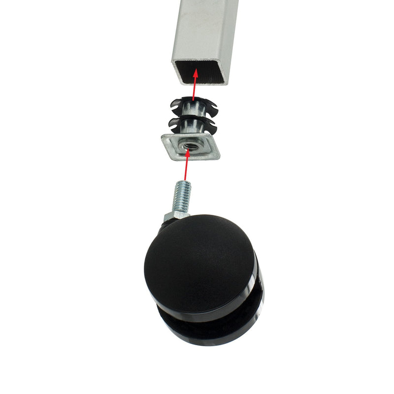 (Pack of 20) Outwater Square Double Star Metal Caster Insert with Thread DS71-245. Thread: 5/16-18, Outside Dimension of Tube: 3/4", Gauge of Tube: 16-18 Fits .75'' Tube