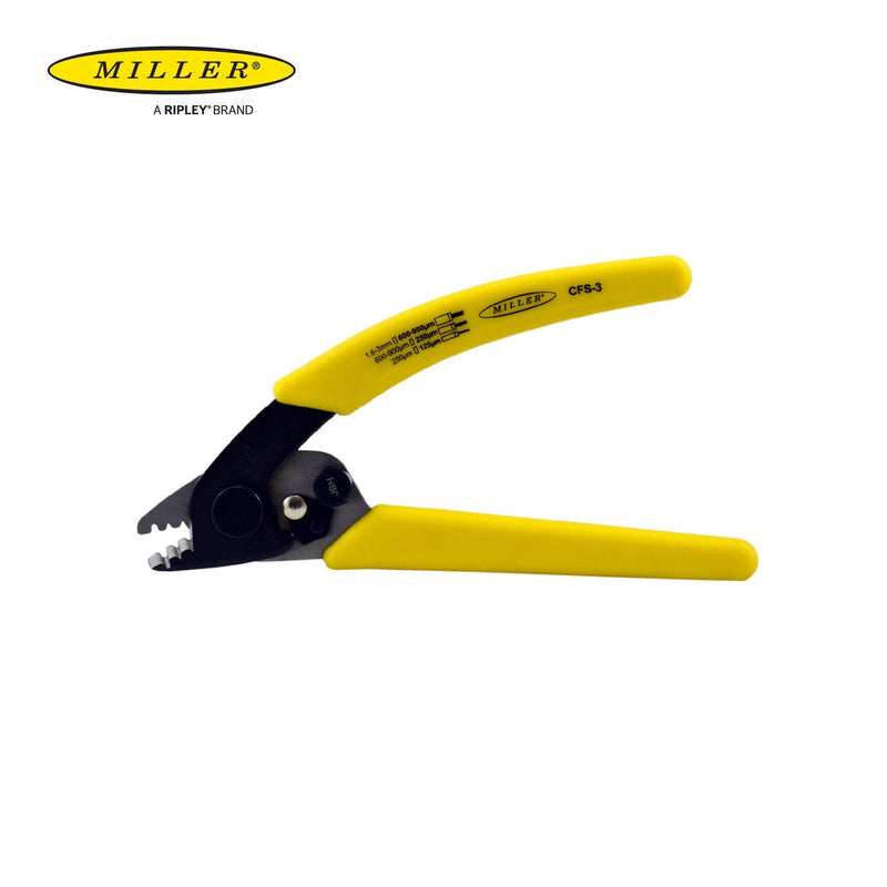 Miller CFS-3 Series Three-Hole Wire Stripper Tool for Working Technicians, Electricians, and Installers, Safe Cable-Splicing Tool, Easily Portable Wire Stripper, 4.2 Ounces 3 hole Curved TPE Handles