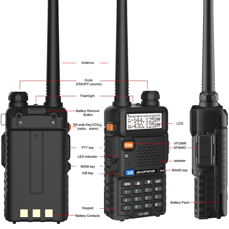 BAOFENG UV-5R Dual Band Two Way Radio (Black)