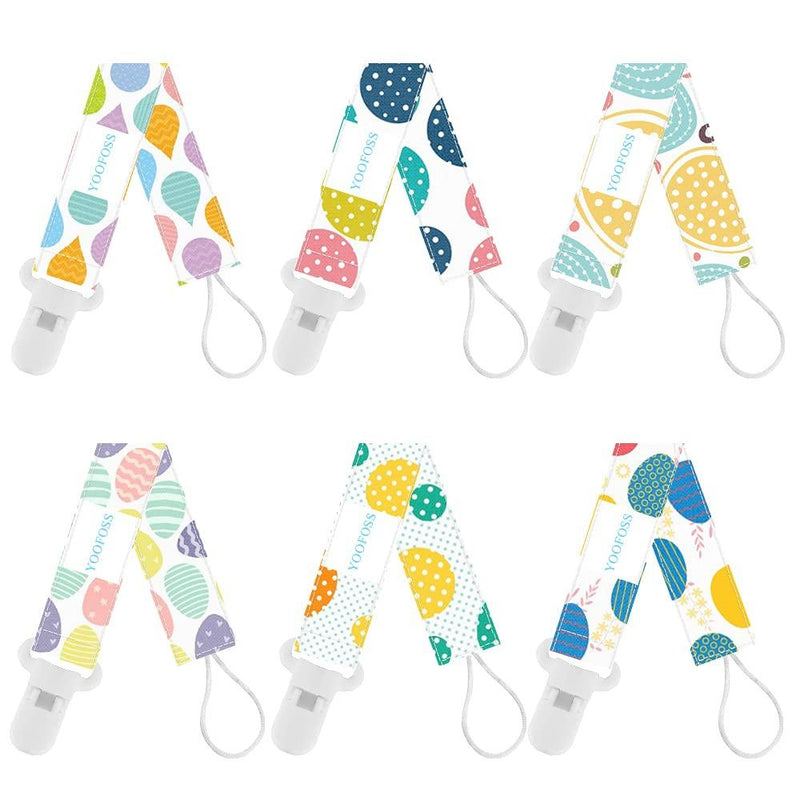 YOOFOSS Pacifier Clip for Boys and Girls 6 Pack Solid Color Pacifier Holder Fits All Pacifiers & Teething Toys Modern Unisex Baby Gift