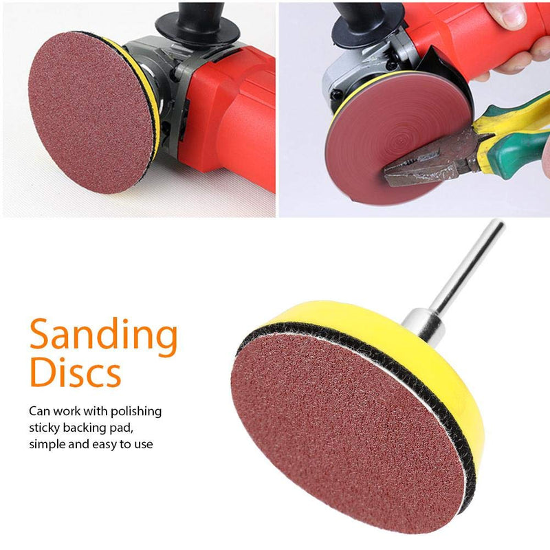 60pcs 2-inch Round Shape Sanding Discs Set 100 240 600 800 1000 2000# Grit Sand Papers with 1 Piece Disc Pad Holder