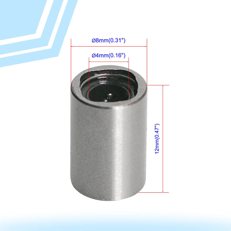 Aopin LM4UU Cylinder Linear Motion Ball Bearing, ID 4mm, OD 8mm Linear Ball Bearings Sae52100 Carbon Steel, 4 Rows of Steel Balls, Great for CNC, 3D Printer, Linear Rail Guide 4 PCS