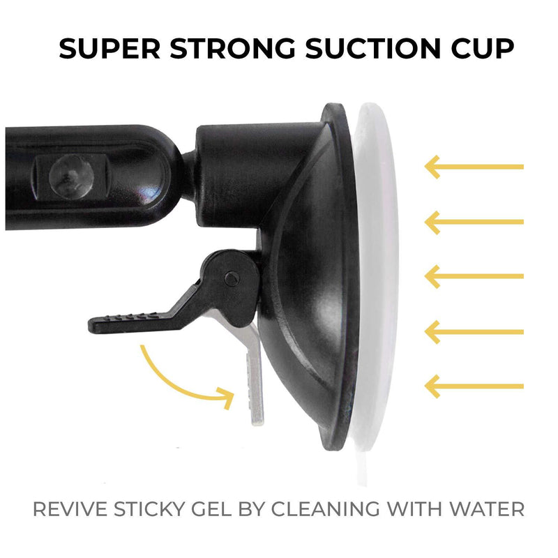 Hula+ Shower/Mirror Phone Holder/Mount/Stand. Reusable Non-Residue Mount for Bathroom/Kitchen/Wall. Compatible with All Phones, Great Gift for TikTok/YouTube/Make Up… (Black)