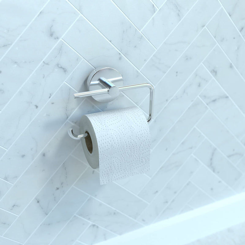 hansgrohe Toilet Paper Holder Easy Install 6-inch Modern Coordinating Accessories in Chrome, 40526000