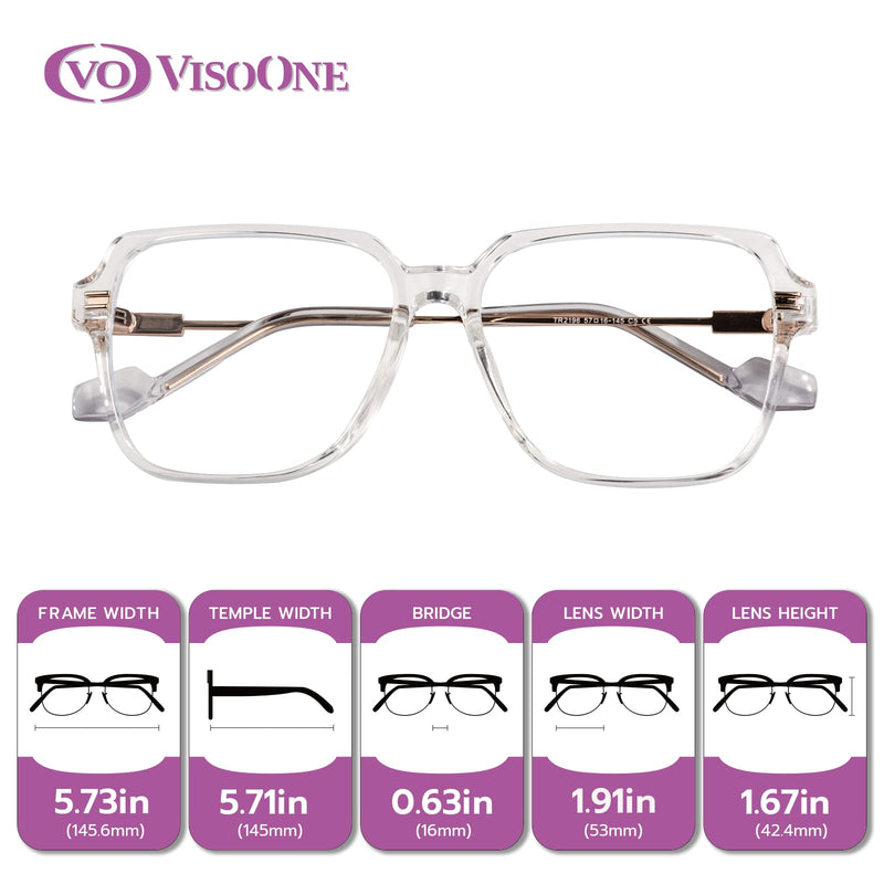 Blue Light Blocking Glasses with Multicolor Chic TR90 Frame Metal Temple for Women Men Remy Clear