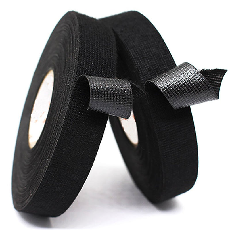 Comidox 19mm x 15M Automotive Harness Velvet Tape Black Cloth Velvet Tape Adhesive Insulation Heat Resistant Tape 5 rolls