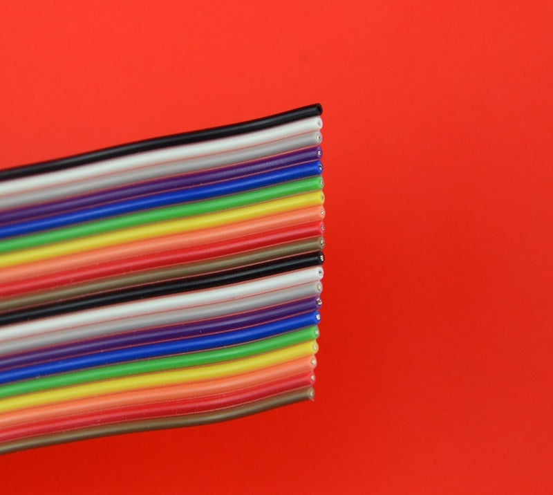 XINGYHENG 20pin Wire Rainbow Color Flat Ribbon IDC Wire Cable(16ft/5m 20Wire)