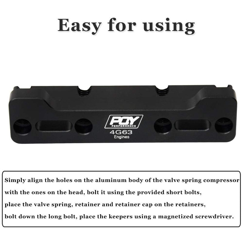 PQY Aluminum Valve Spring Compressor Tool Removal Compatible with Mitsubishi Eclipse/Talon/Evo 8/9 4G63 Engine Black