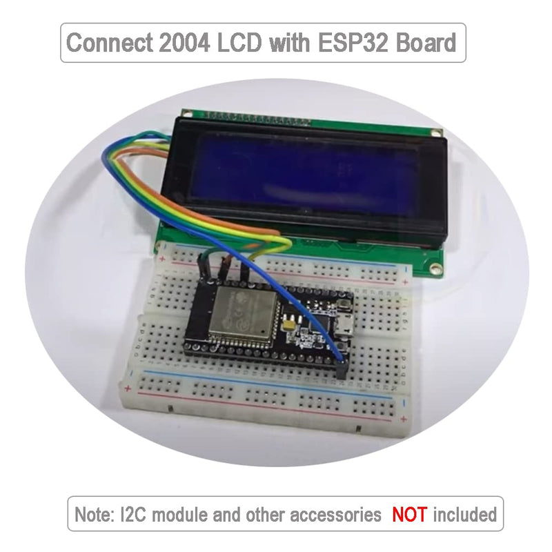 DIYmalls 2004 LCD Display Module DC 5V 20x4 White Character Blue Backlight AIP31066 Controller for Arduino (Pack of 2)