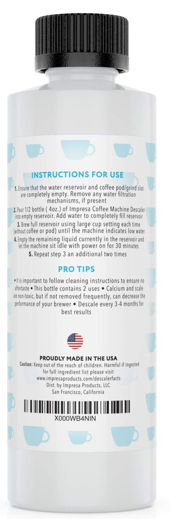 Keurig Descaler (2 Uses Per Bottle) - Made in the USA - Universal Descaling Solution for Keurig, Nespresso, Delonghi and All Single Use Coffee and Espresso Machines