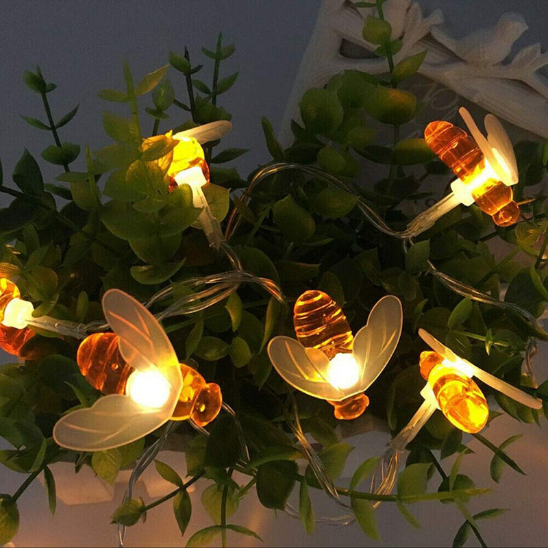 Honeybee Fairy String Lights For Indoor And Outdoor Use – Waterproof Battery Powered Bee-Shaped Lights – Original Lights For Party, House, Yard, Garden Decoration