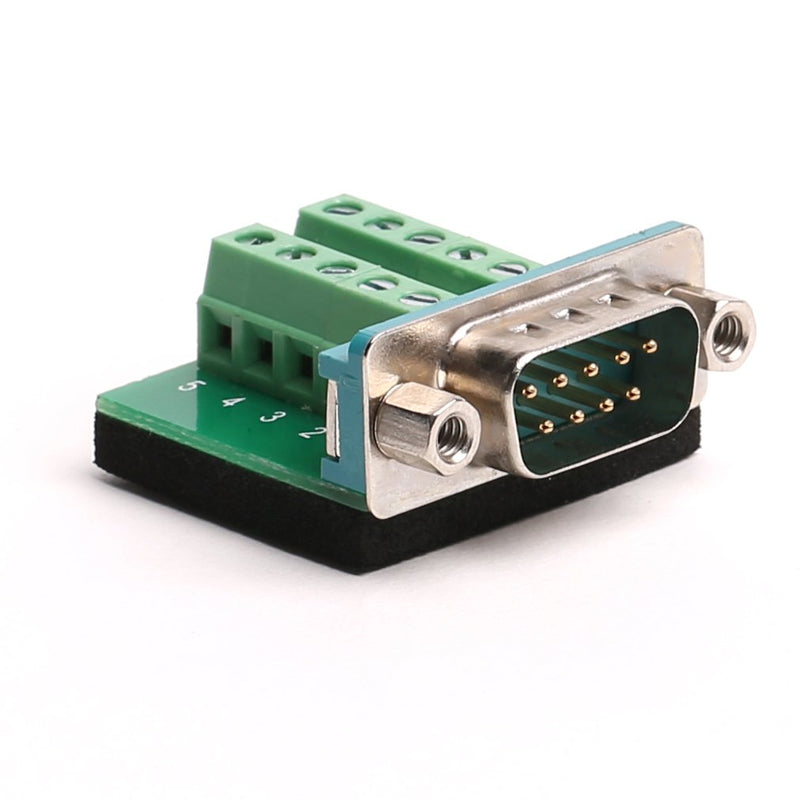 DB9 Breakout Board DB9 RS232 Serial Male to Terminal Block 10P Adapter 5 Pack