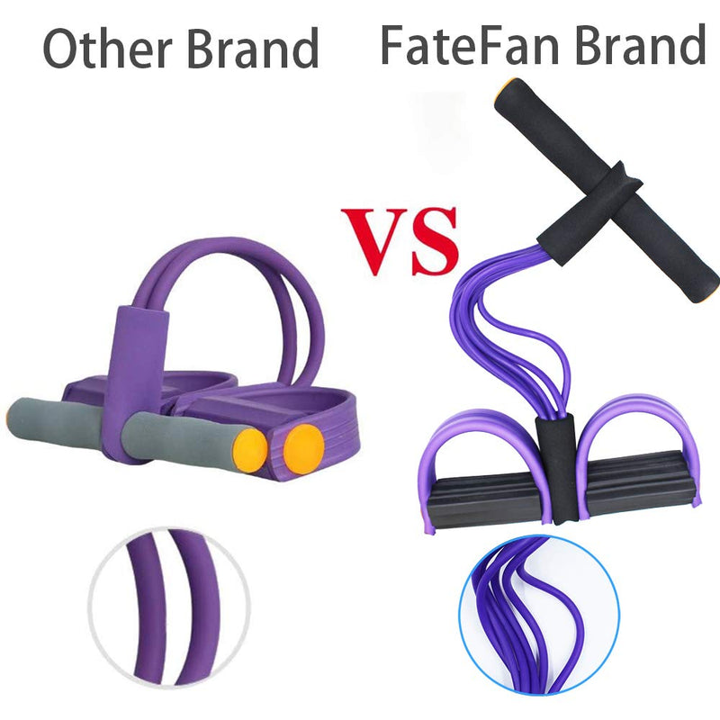 FateFan Multifunction Tension Rope, 6-Tube Elastic Yoga Pedal Puller Resistance Band, Natural Latex Tension Rope Fitness Equipment, for Abdomen/Waist/Arm/Leg Stretching Slimming Training Purple
