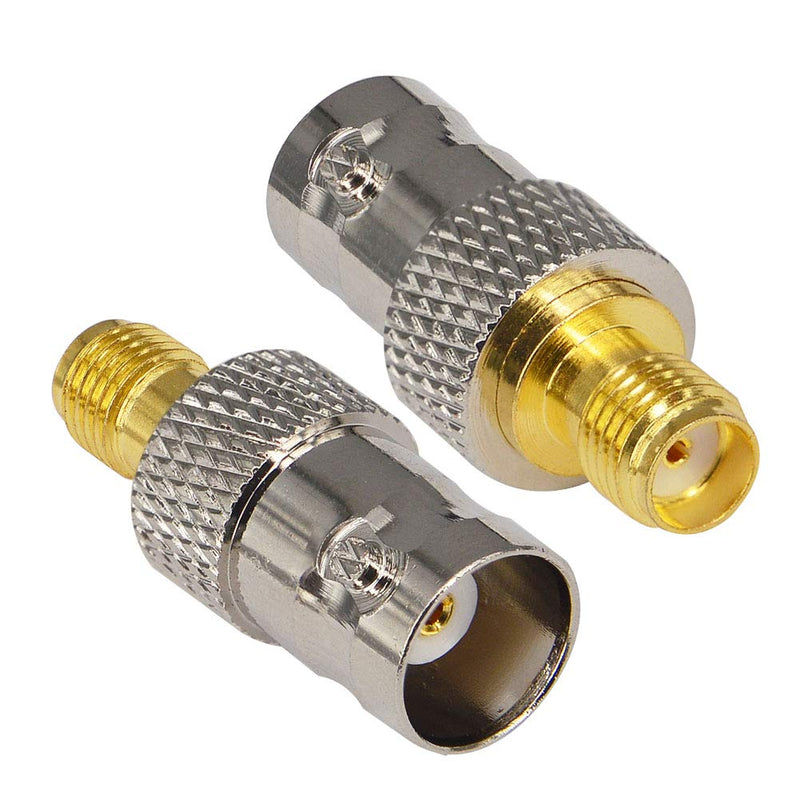onelinkmore SMA to BNC RF Adapters Connection BNC Female to SMA Female Coax Antenna Connector for CCTV Camera Scanner Two Way Handheld Radios, Scanner, Icom Receiver,SDR Amateur Pack of 2