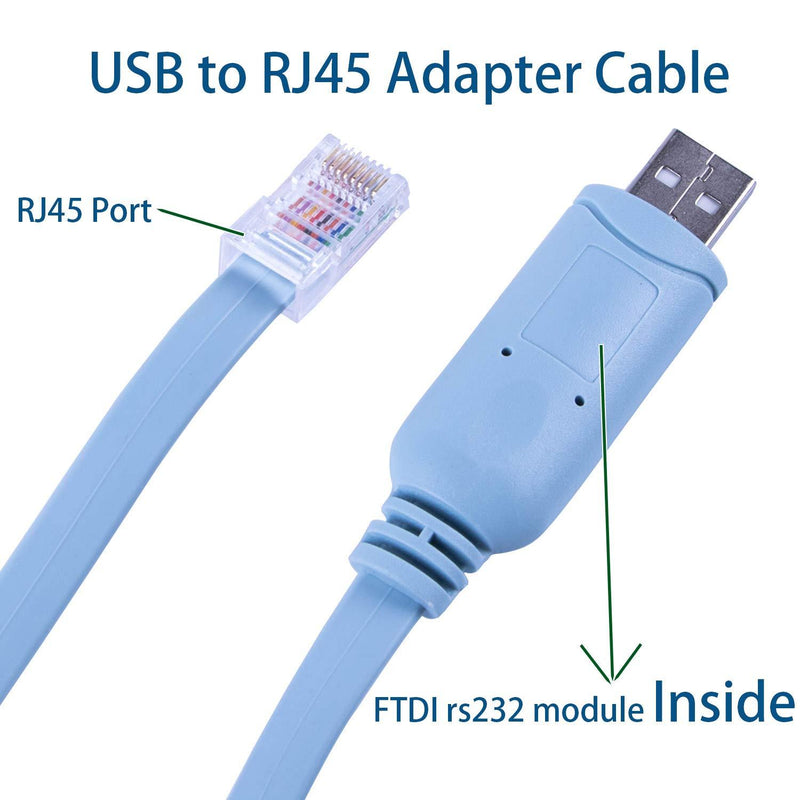Network Equipment Console Cable for Cisco Routers, Switches and Firewall Equipment,USB Type A to RJ45 RS232 Console Cable (12FT, USB A) 12FT USB Type-A