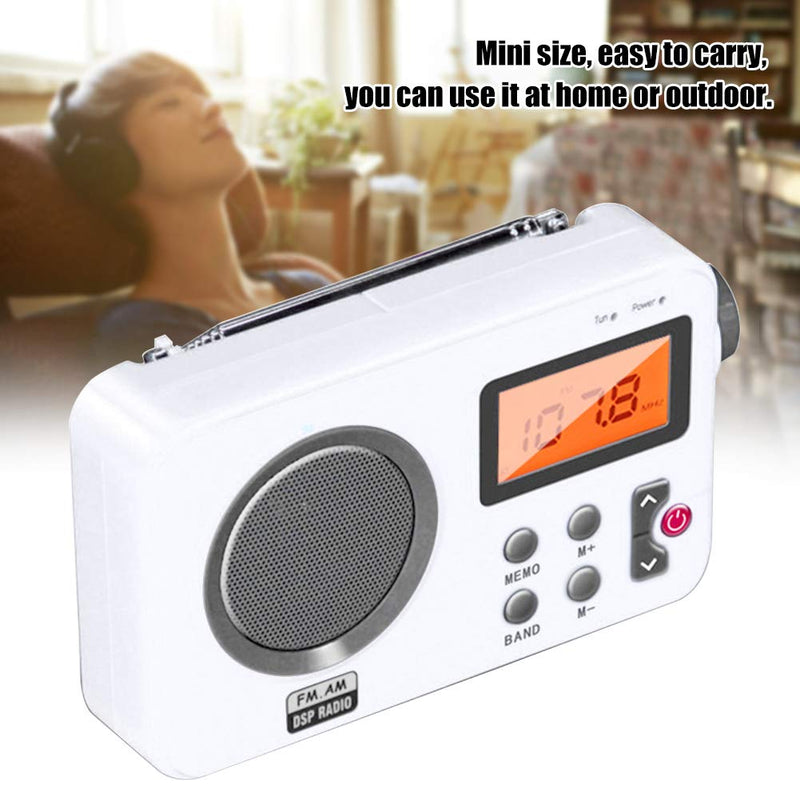 Shower Radio Speaker, AM/FM Radio with LCD Display,Portable Stereo Radio with Earphone Port for Home, Beach,Hot Tub, Bathroom, Outdoor 5.91x1.38x3.54 inch
