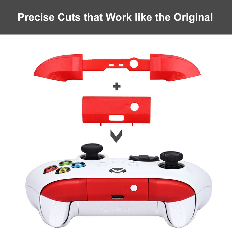 IKPEK Lb Rb Bumper Button Replacement for Xbox Series X S Controller, Shoulder Trigger Buttons Top Middle Bracket Replacement Parts for Xbox Series X S Controller Red
