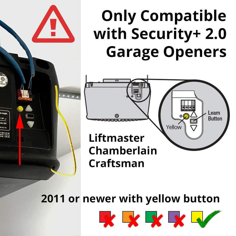 880LMW Smart Control Panel ONLY Compatible with LiftMaster MyQ formats Security+ 2.0 and LiftMaster Wi-Fi Garage Door Openers.