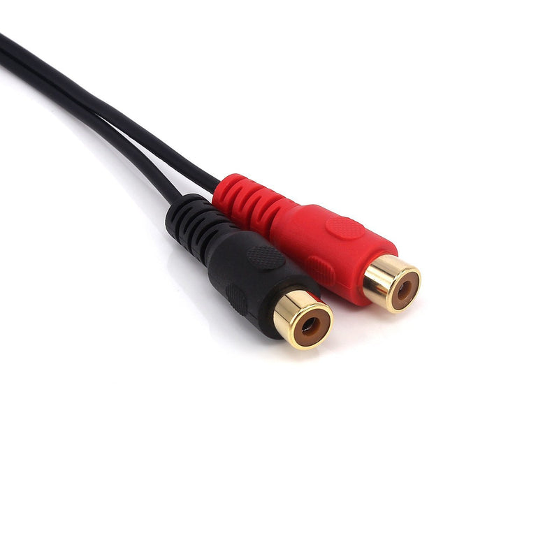 Qaoquda 3.5mm to 2RCA Adapter Cable,8 Inch Gold Plated 90 Degree Right-Angled 1/8" TRS Stereo Male to Dual RCA Female Y Splitter Adapter Cable(3.5M/2RCAF)
