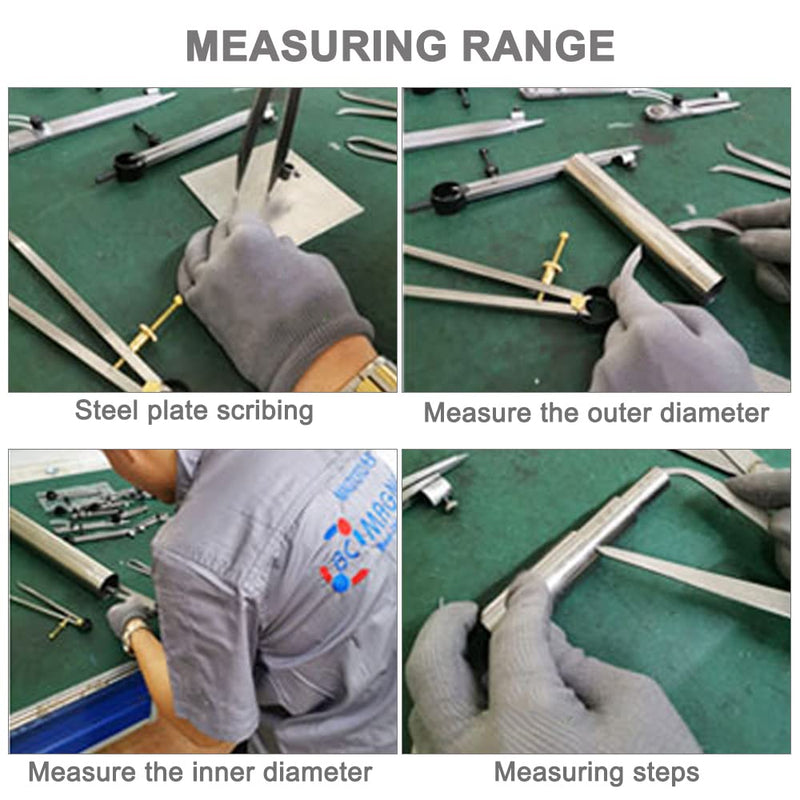 Utoolmart Spring Inside Outside Divider Caliper Set, 3 Piece 6" Quick Adjust Spring Caliper / Divider Set, Carbon Steel Measuring Tool Caliper, for Wood Turning Lathe Projects