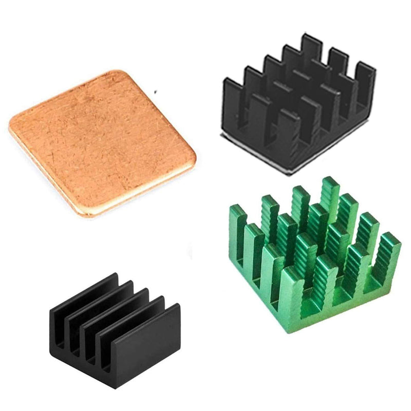 Easycargo 30pcs Raspberry Pi Heatsink Kit Aluminum + Copper + 3M 8810 Thermal Conductive Adhesive Tape for Cooling Cooler Raspberry Pi 4, 3B+, 3B, Pi 2, Pi Model B+ (Green (30pcs))