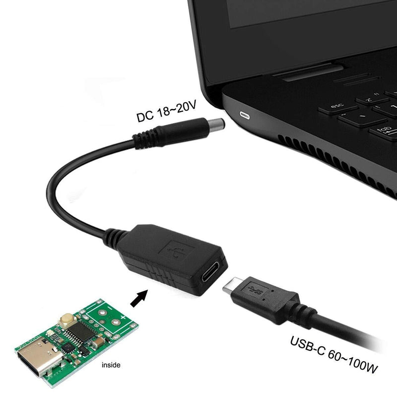 CY USB 3.1 Type C USB-C to DC 20V 5.5 2.5mm & 2.1mm Power Plug PD Emulator Trigger Cable for Laptop Black DC 5.5x2.1mm