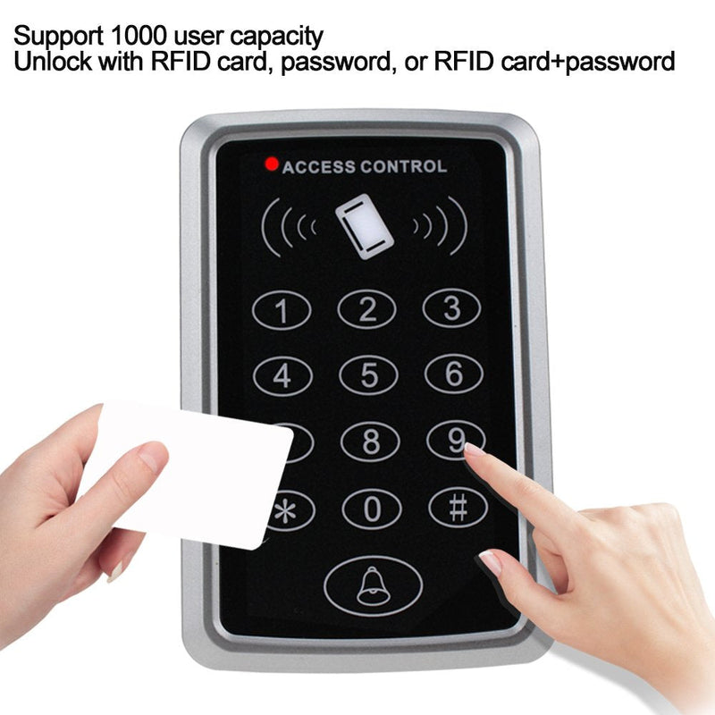 HFeng Standalone Access Control Keypad RFID Keyboard Waterproof Cover for Door Locks Access Control System + 10pcs Keychains