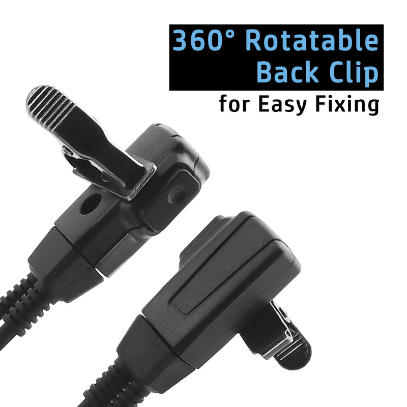2 X NEWASHAN Earpiece for Garmin Radio Rino 110 120 130 520 530 610 650 655 700 750 755T Walkie Talkie 2.5mm 1-pin Clip Ear Hook Hanger Headset (D-Style)