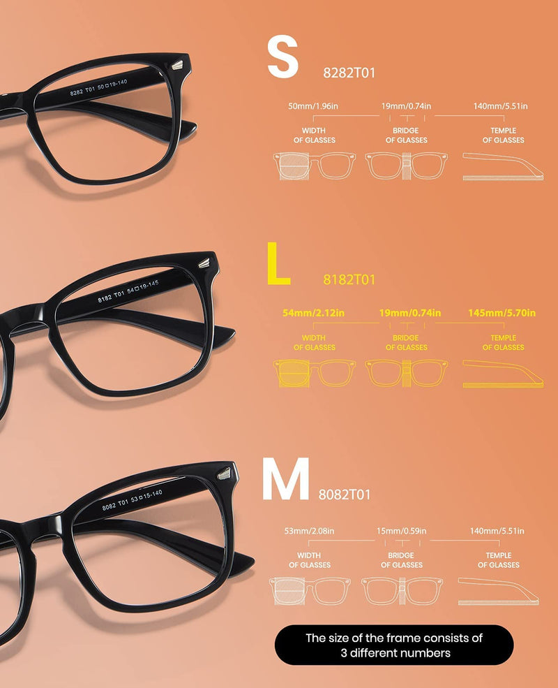 Cyxus Blue Light Glasses Computer Glasses HEV-Absorbed UV Blocking Eyeglasses 00 - Classic BlackÂ·large