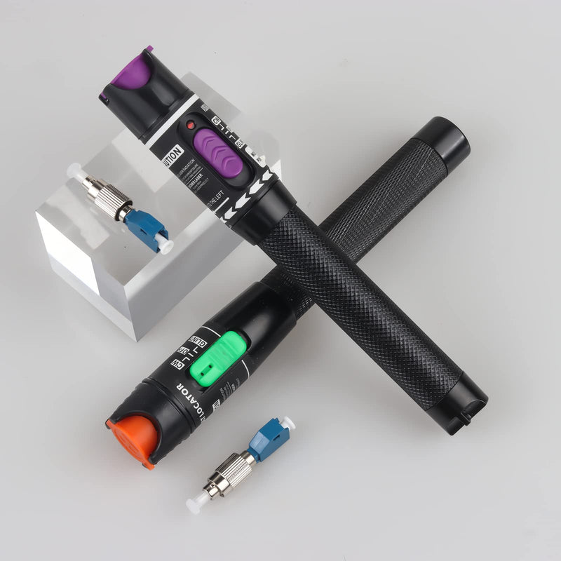 Moocci 2 Pcs Visual Fault Locator Kit Laser Fault Locator 30 MW 30KM with 2 Pcs 2.5mm Universal Connector FC Male to LC Female Adapter, Fiber Optic Source Tester for FC,SC,ST,LC