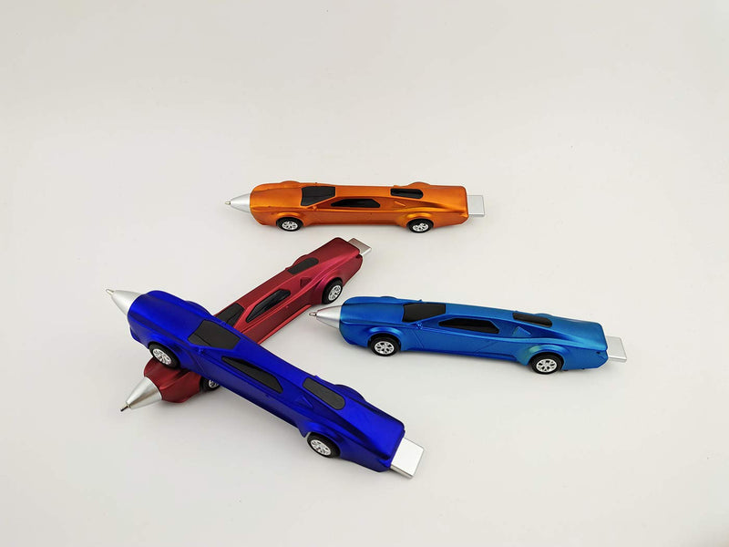 4PCS Sports Car Pens Car Ballpoint Pen Funny pens for Kids Novelty Pens Cute Pens Cool Kids Pens School Supplies Racing Car Pens Gifts for Children（Blue ink） Not pull back